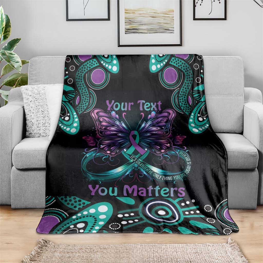 Personalised Hope Fight Suicide Prevention Awareness Blanket Aboriginal Motif