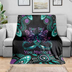 Personalised Hope Fight Suicide Prevention Awareness Blanket Aboriginal Motif