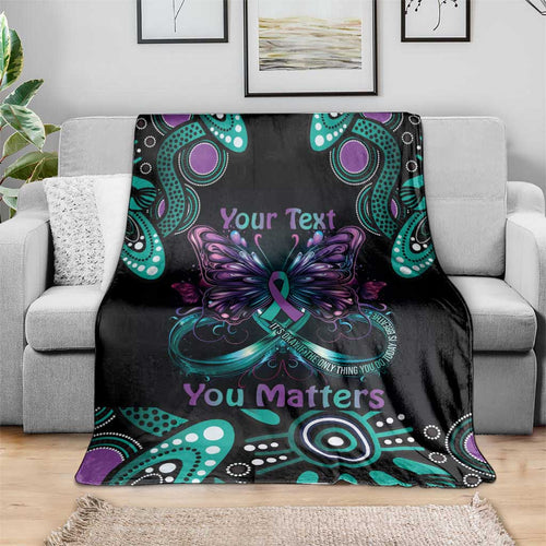 Personalised Hope Fight Suicide Prevention Awareness Blanket Aboriginal Motif