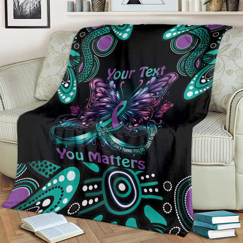 Personalised Hope Fight Suicide Prevention Awareness Blanket Aboriginal Motif