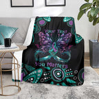 Personalised Hope Fight Suicide Prevention Awareness Blanket Aboriginal Motif