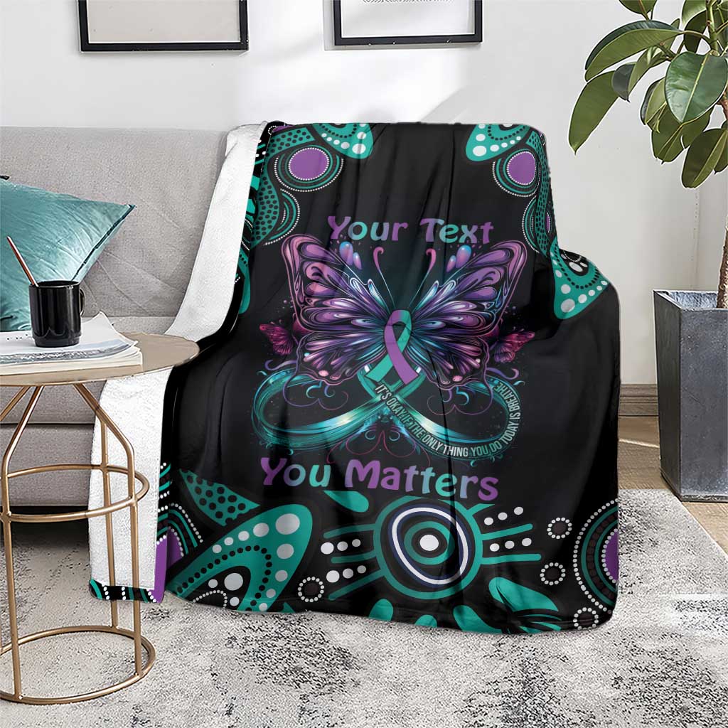 Personalised Hope Fight Suicide Prevention Awareness Blanket Aboriginal Motif