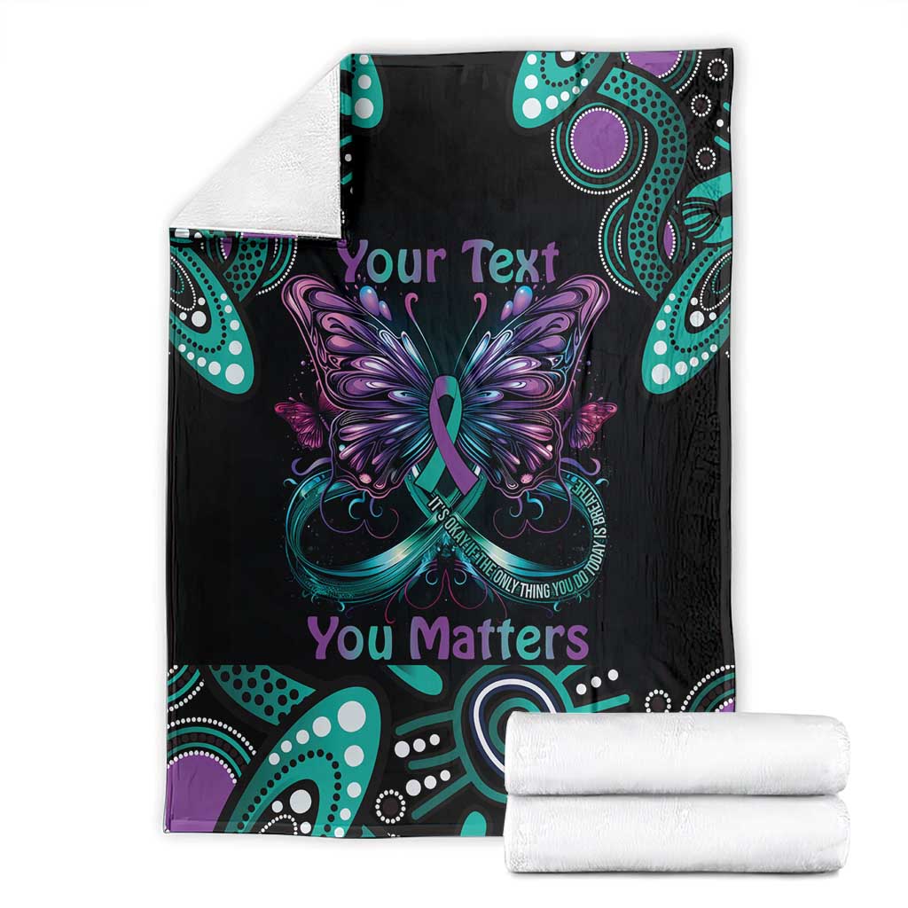 Personalised Hope Fight Suicide Prevention Awareness Blanket Aboriginal Motif