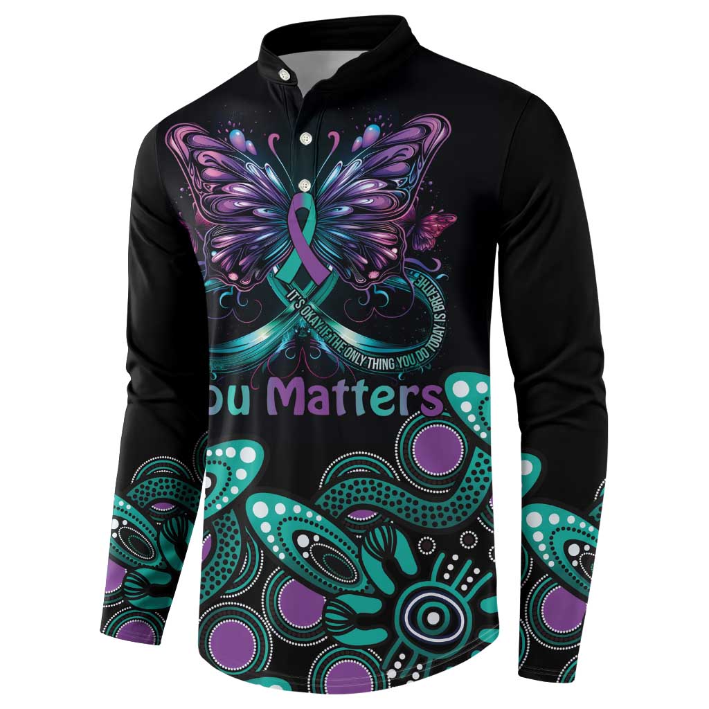Personalised Hope Fight Suicide Prevention Awareness Button Sweatshirt Aboriginal Motif