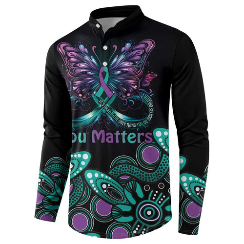 Personalised Hope Fight Suicide Prevention Awareness Button Sweatshirt Aboriginal Motif