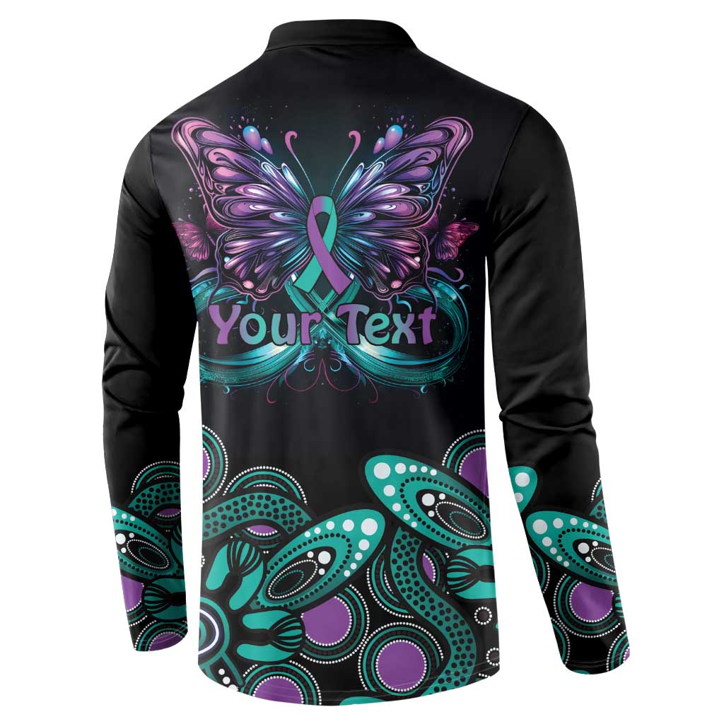 Personalised Hope Fight Suicide Prevention Awareness Button Sweatshirt Aboriginal Motif