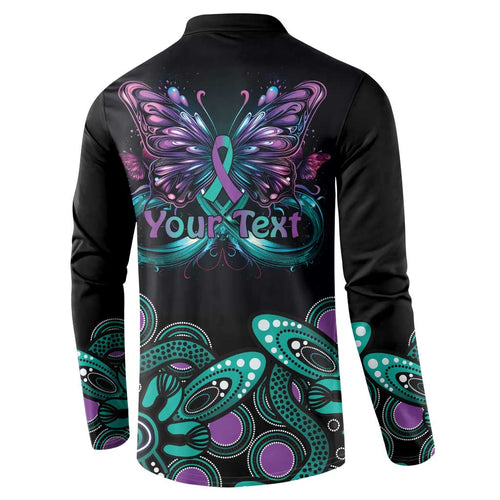 Personalised Hope Fight Suicide Prevention Awareness Button Sweatshirt Aboriginal Motif