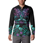 Personalised Hope Fight Suicide Prevention Awareness Button Sweatshirt Aboriginal Motif