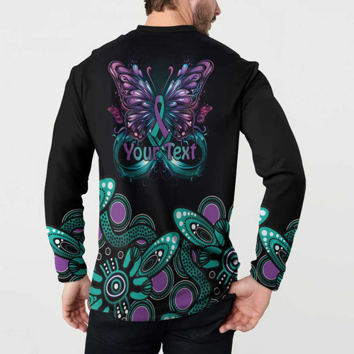 Personalised Hope Fight Suicide Prevention Awareness Button Sweatshirt Aboriginal Motif