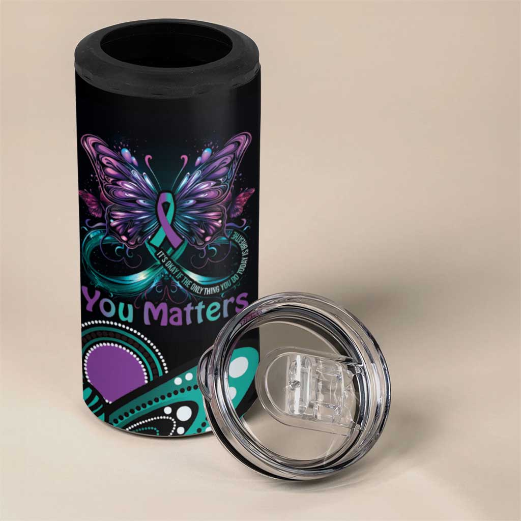Personalised Hope Fight Suicide Prevention Awareness 4 in 1 Can Cooler Tumbler Aboriginal Motif