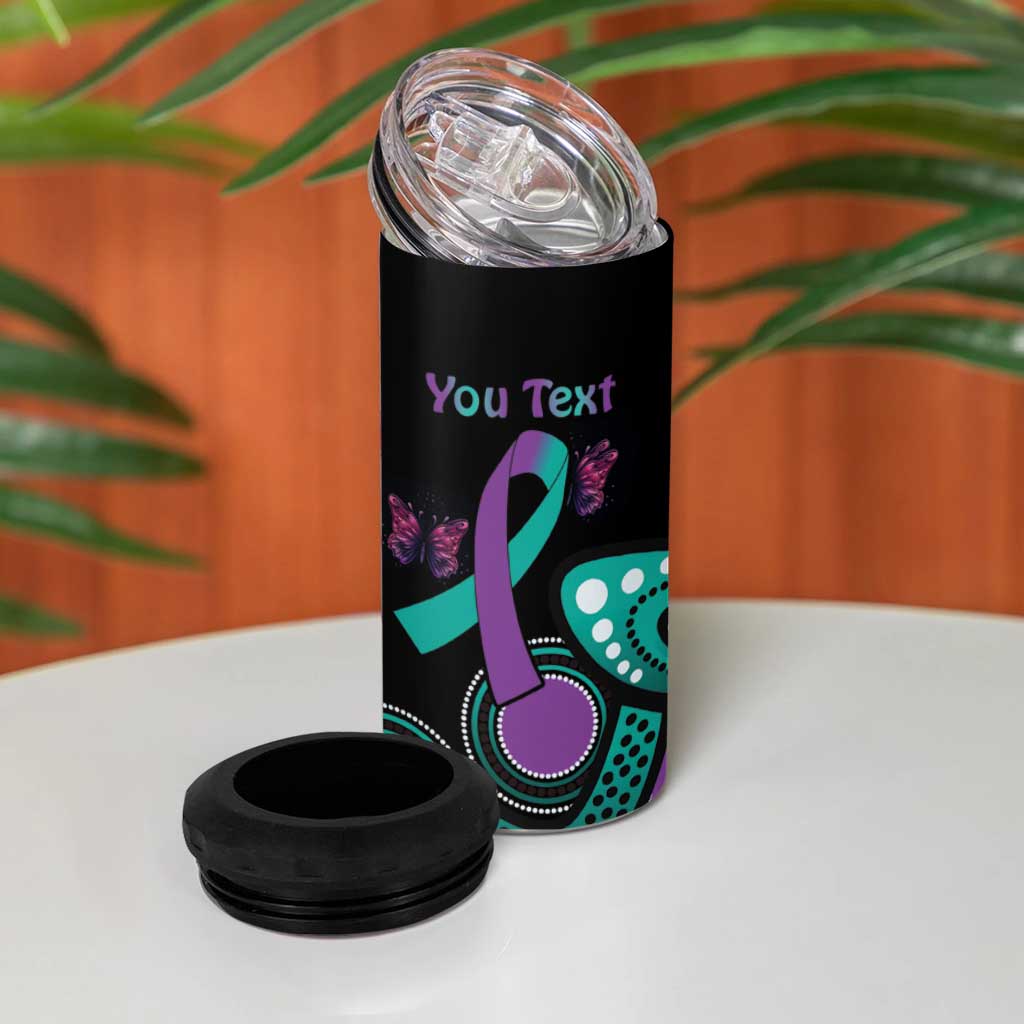 Personalised Hope Fight Suicide Prevention Awareness 4 in 1 Can Cooler Tumbler Aboriginal Motif