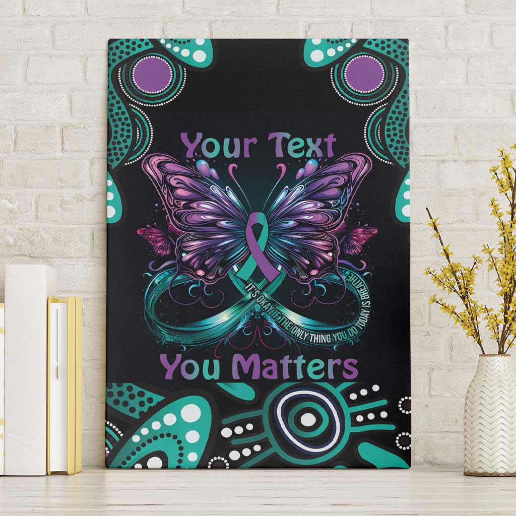 Personalised Hope Fight Suicide Prevention Awareness Canvas Wall Art Aboriginal Motif