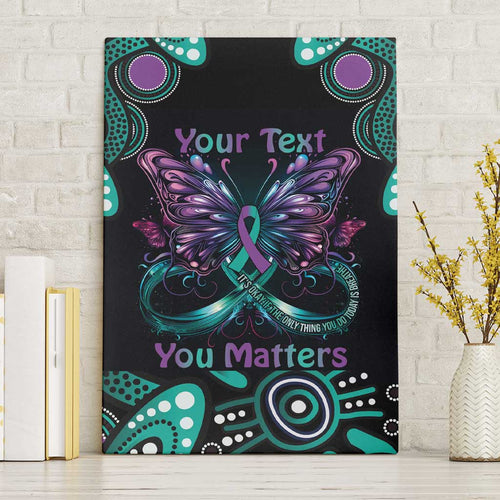 Personalised Hope Fight Suicide Prevention Awareness Canvas Wall Art Aboriginal Motif