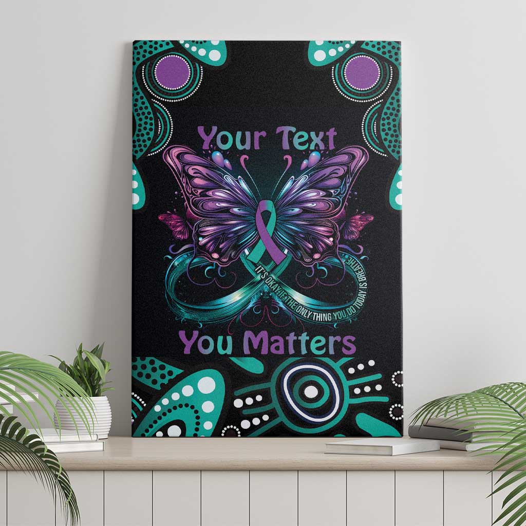 Personalised Hope Fight Suicide Prevention Awareness Canvas Wall Art Aboriginal Motif