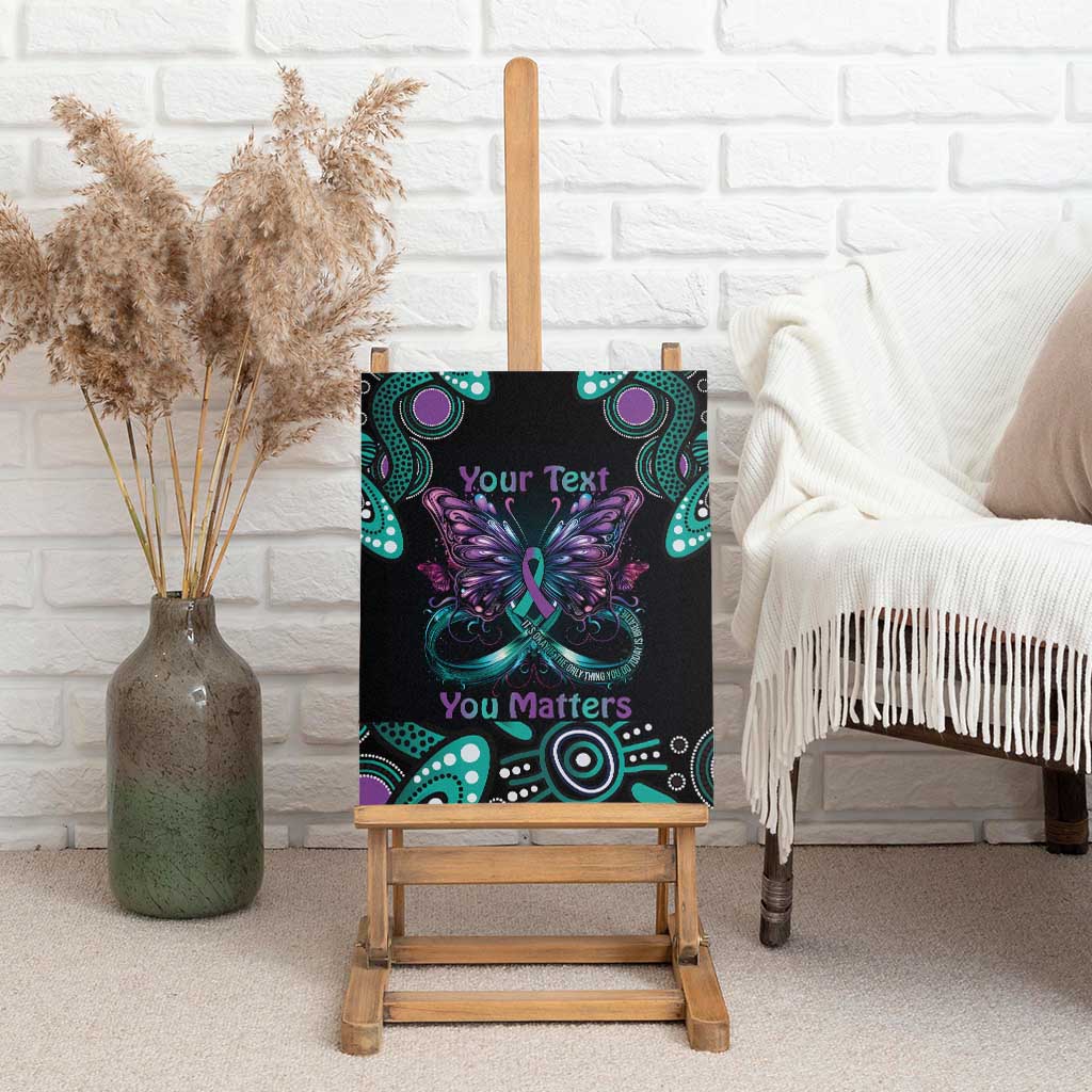 Personalised Hope Fight Suicide Prevention Awareness Canvas Wall Art Aboriginal Motif