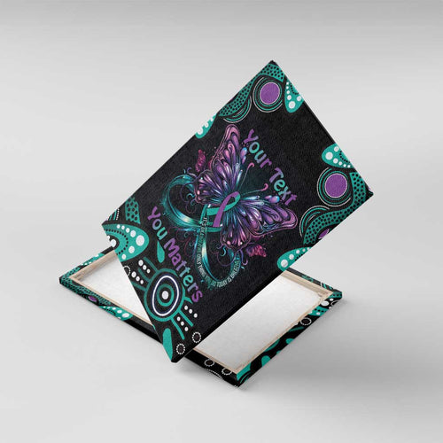 Personalised Hope Fight Suicide Prevention Awareness Canvas Wall Art Aboriginal Motif