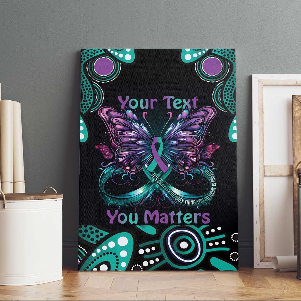 Personalised Hope Fight Suicide Prevention Awareness Canvas Wall Art Aboriginal Motif