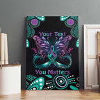 Personalised Hope Fight Suicide Prevention Awareness Canvas Wall Art Aboriginal Motif