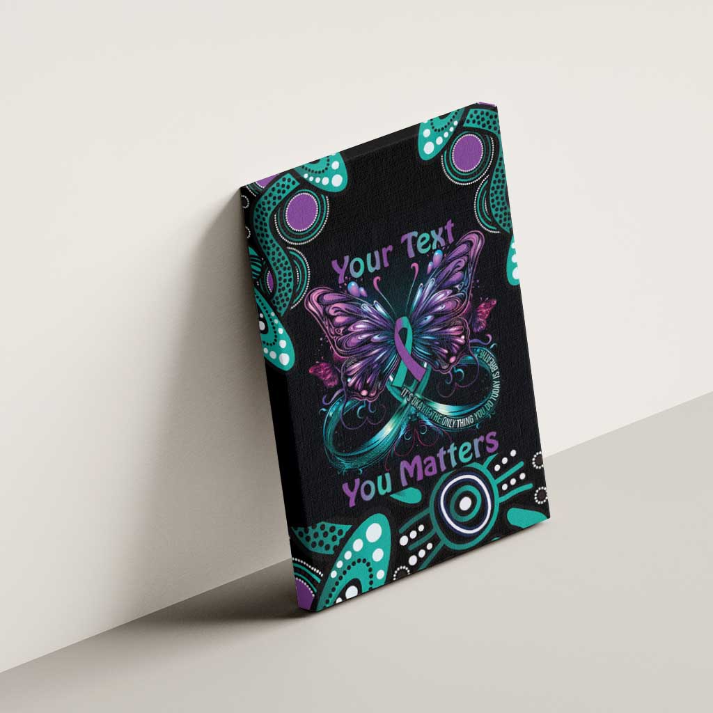 Personalised Hope Fight Suicide Prevention Awareness Canvas Wall Art Aboriginal Motif