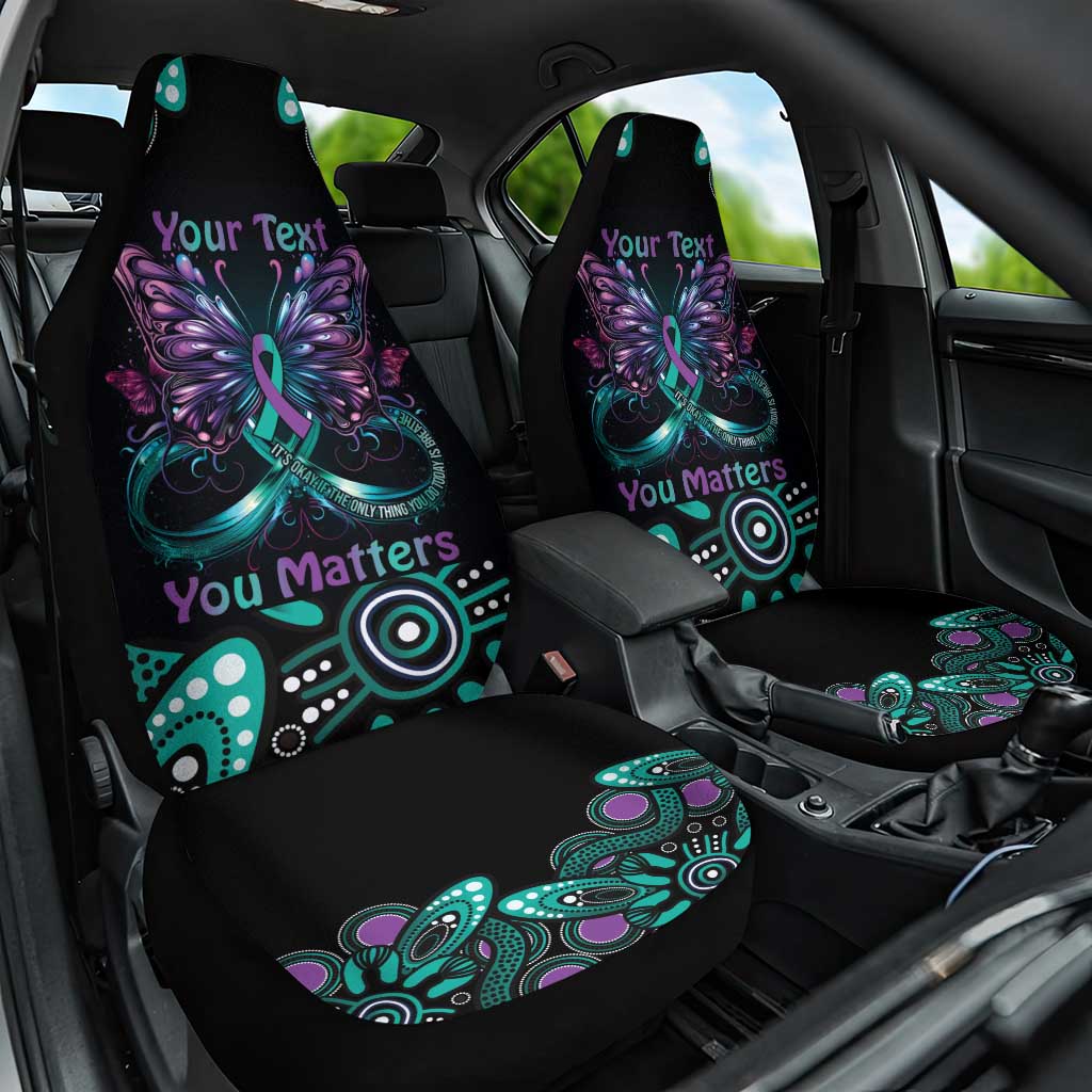 Personalised Hope Fight Suicide Prevention Awareness Car Seat Cover Aboriginal Motif