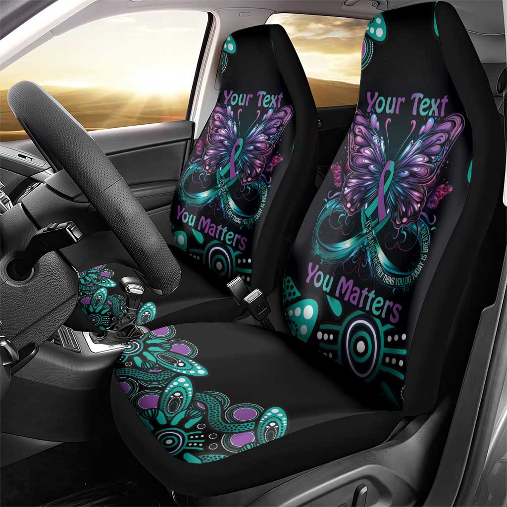Personalised Hope Fight Suicide Prevention Awareness Car Seat Cover Aboriginal Motif