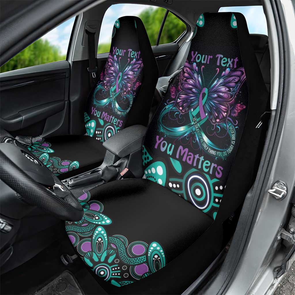 Personalised Hope Fight Suicide Prevention Awareness Car Seat Cover Aboriginal Motif