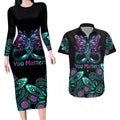 Personalised Hope Fight Suicide Prevention Awareness Couples Matching Long Sleeve Bodycon Dress and Hawaiian Shirt Aboriginal Motif