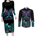 Personalised Hope Fight Suicide Prevention Awareness Couples Matching Long Sleeve Bodycon Dress and Long Sleeve Button Shirt Aboriginal Motif