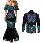 Personalised Hope Fight Suicide Prevention Awareness Couples Matching Mermaid Dress and Long Sleeve Button Shirt Aboriginal Motif