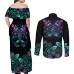 Personalised Hope Fight Suicide Prevention Awareness Couples Matching Off Shoulder Maxi Dress and Long Sleeve Button Shirt Aboriginal Motif