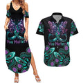 Personalised Hope Fight Suicide Prevention Awareness Couples Matching Summer Maxi Dress and Hawaiian Shirt Aboriginal Motif