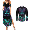 Personalised Hope Fight Suicide Prevention Awareness Couples Matching Summer Maxi Dress and Long Sleeve Button Shirt Aboriginal Motif