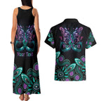 Personalised Hope Fight Suicide Prevention Awareness Couples Matching Tank Maxi Dress and Hawaiian Shirt Aboriginal Motif
