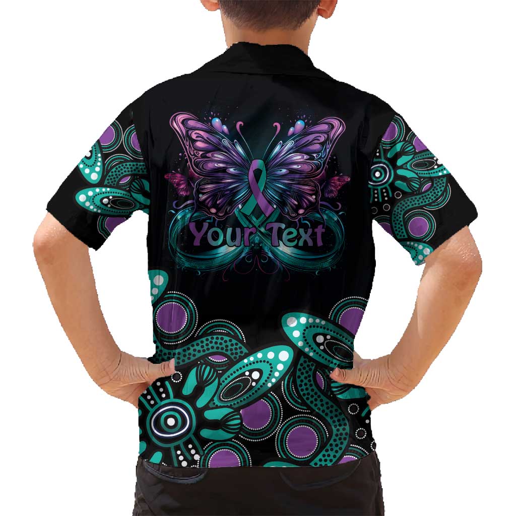 Personalised Hope Fight Suicide Prevention Awareness Family Matching Long Sleeve Bodycon Dress and Hawaiian Shirt Aboriginal Motif