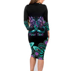 Personalised Hope Fight Suicide Prevention Awareness Family Matching Long Sleeve Bodycon Dress and Hawaiian Shirt Aboriginal Motif