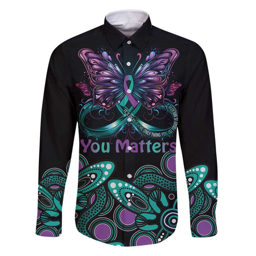 Personalised Hope Fight Suicide Prevention Awareness Family Matching Mermaid Dress and Hawaiian Shirt Aboriginal Motif