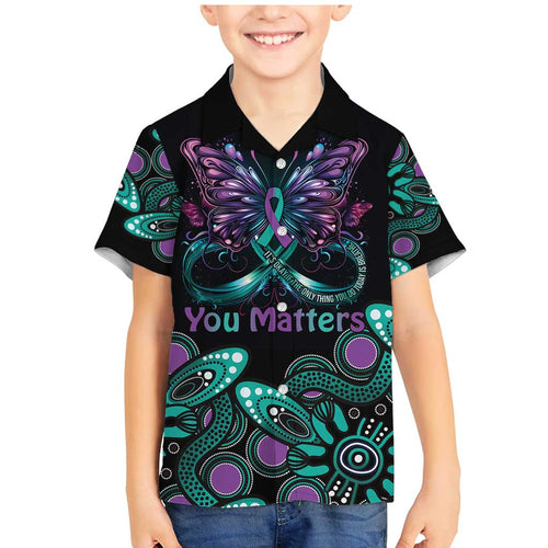 Personalised Hope Fight Suicide Prevention Awareness Family Matching Mermaid Dress and Hawaiian Shirt Aboriginal Motif
