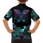 Personalised Hope Fight Suicide Prevention Awareness Family Matching Off The Shoulder Long Sleeve Dress and Hawaiian Shirt Aboriginal Motif