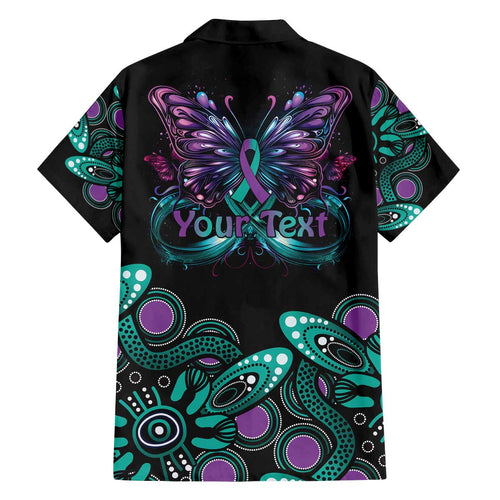 Personalised Hope Fight Suicide Prevention Awareness Family Matching Off The Shoulder Long Sleeve Dress and Hawaiian Shirt Aboriginal Motif
