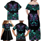 Personalised Hope Fight Suicide Prevention Awareness Family Matching Off Shoulder Maxi Dress and Hawaiian Shirt Aboriginal Motif