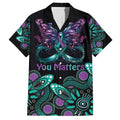 Personalised Hope Fight Suicide Prevention Awareness Family Matching Off Shoulder Maxi Dress and Hawaiian Shirt Aboriginal Motif