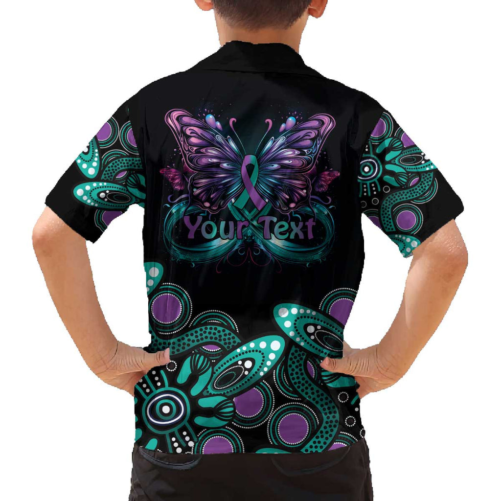 Personalised Hope Fight Suicide Prevention Awareness Family Matching Off Shoulder Short Dress and Hawaiian Shirt Aboriginal Motif