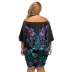 Personalised Hope Fight Suicide Prevention Awareness Family Matching Off Shoulder Short Dress and Hawaiian Shirt Aboriginal Motif