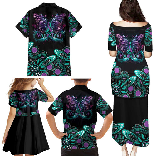 Personalised Hope Fight Suicide Prevention Awareness Family Matching Puletasi and Hawaiian Shirt Aboriginal Motif