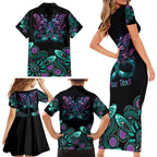 Personalised Hope Fight Suicide Prevention Awareness Family Matching Short Sleeve Bodycon Dress and Hawaiian Shirt Aboriginal Motif