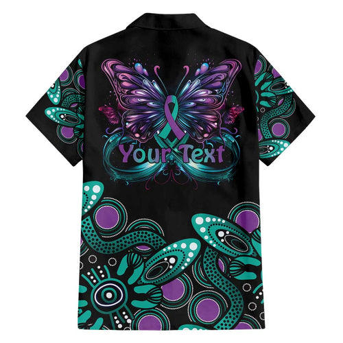 Personalised Hope Fight Suicide Prevention Awareness Family Matching Short Sleeve Bodycon Dress and Hawaiian Shirt Aboriginal Motif