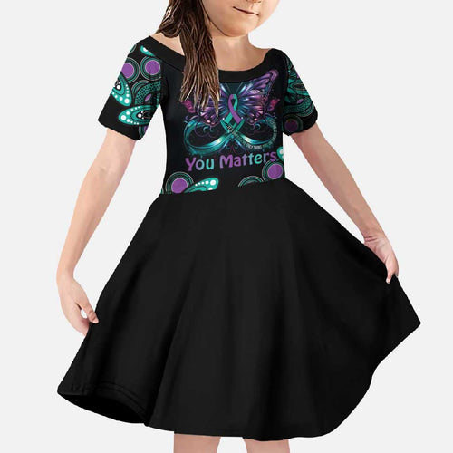 Personalised Hope Fight Suicide Prevention Awareness Family Matching Summer Maxi Dress and Hawaiian Shirt Aboriginal Motif