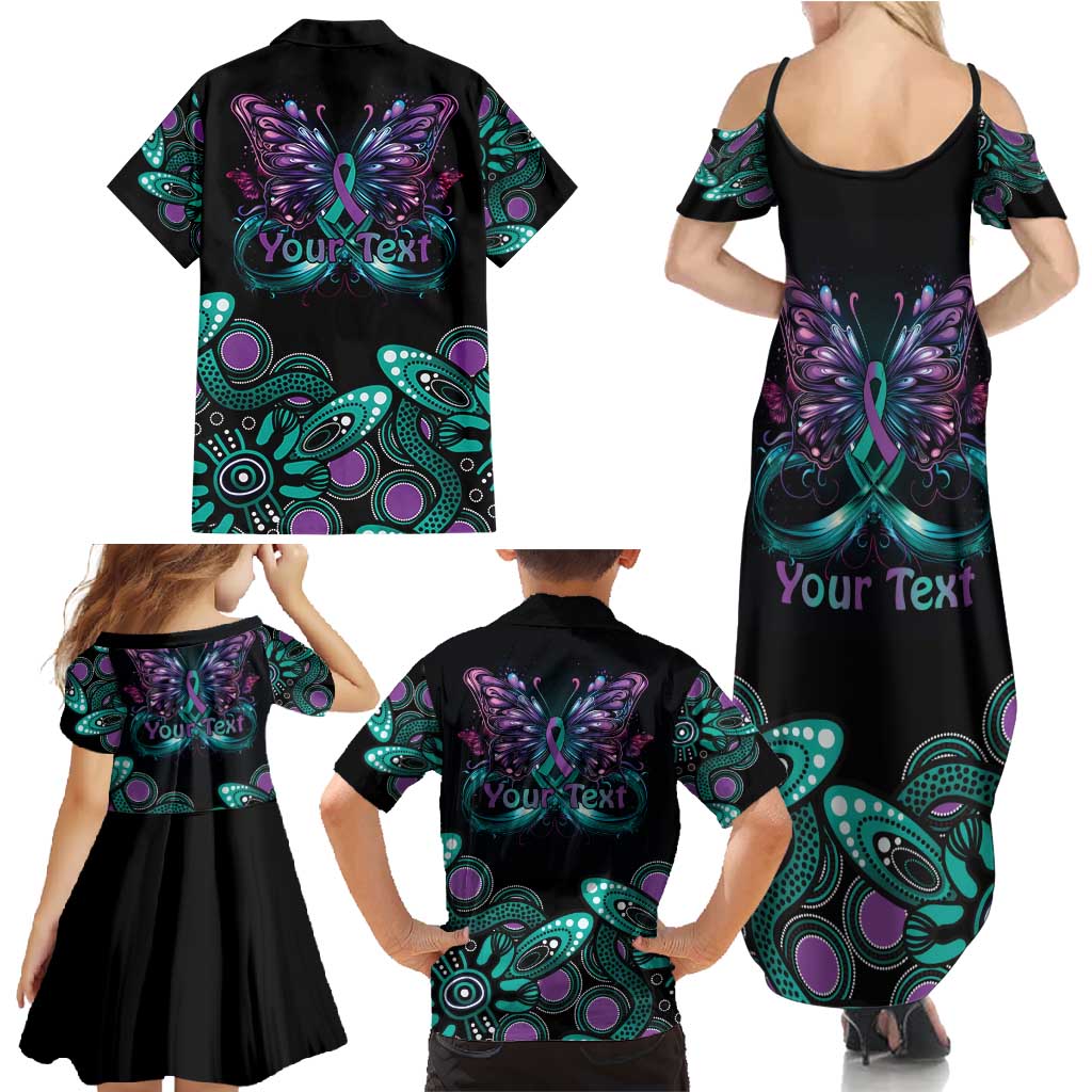 Personalised Hope Fight Suicide Prevention Awareness Family Matching Summer Maxi Dress and Hawaiian Shirt Aboriginal Motif