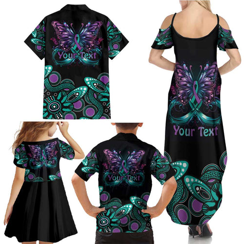 Personalised Hope Fight Suicide Prevention Awareness Family Matching Summer Maxi Dress and Hawaiian Shirt Aboriginal Motif