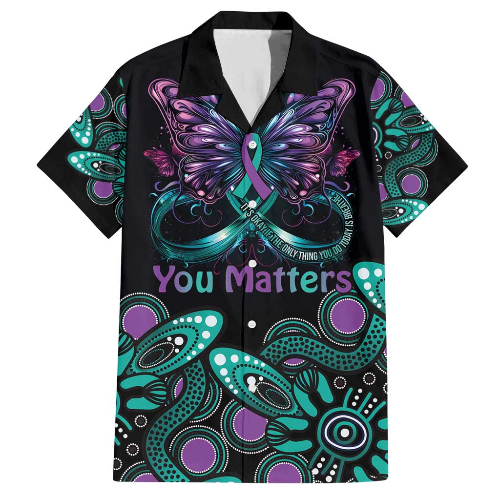 Personalised Hope Fight Suicide Prevention Awareness Family Matching Summer Maxi Dress and Hawaiian Shirt Aboriginal Motif